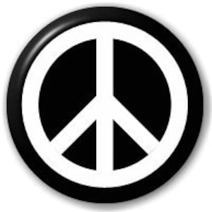 Black and White CND - Ban The Bomb - Pin Button Badge