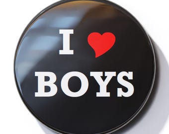 I Love Boys (Heart) - Pin Button Badge