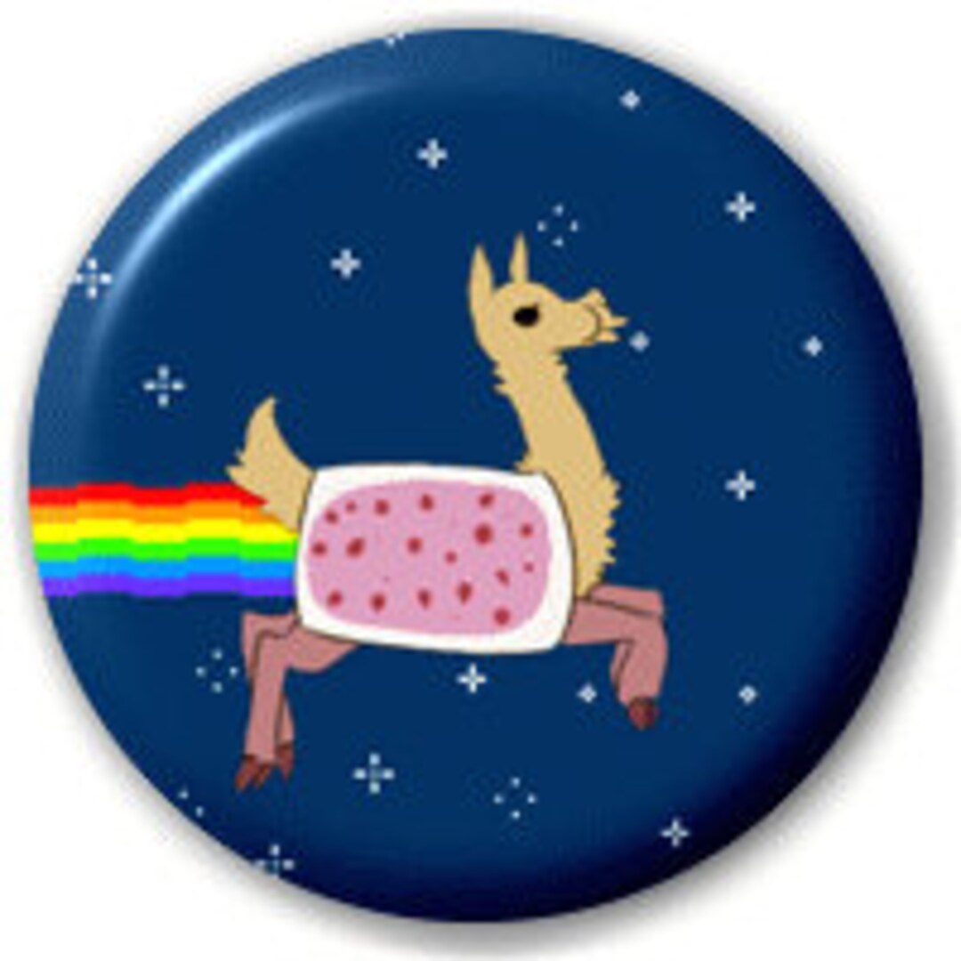 Nyan Llama - Pin Button Badge - Etsy
