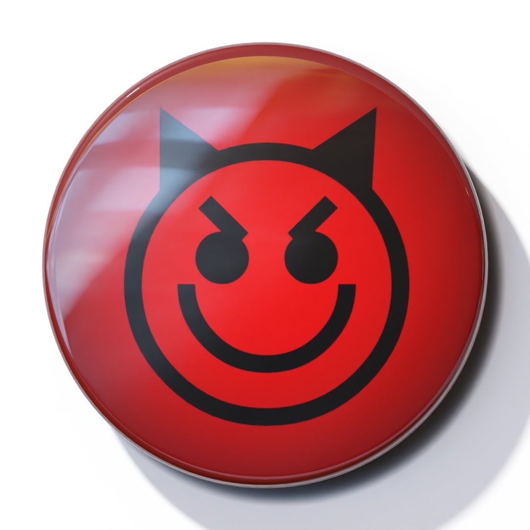 Devil Emoticon - Pin Button Badge - Etsy