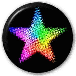 Rainbow Star - Pin Button Badge