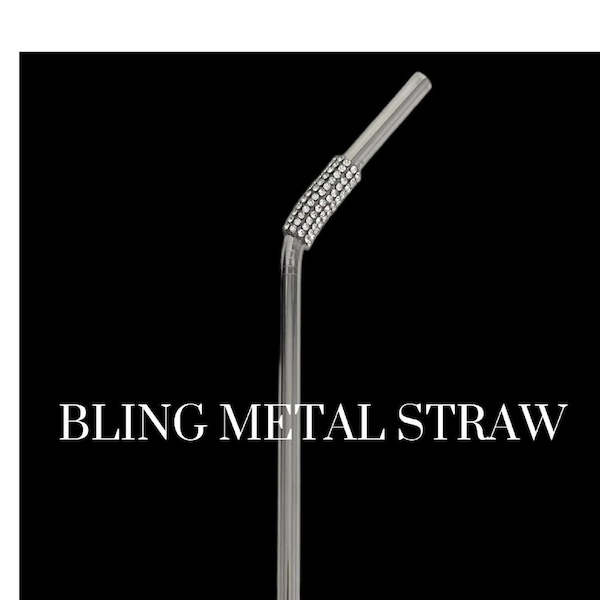 Rhinestone Straw | 8.5-inch Crystal Straw | Bling Straws | Stainless Steel Straw, Reusable fits 20 oz, 30oz Glass Eco-Friendly| Gift for Mom