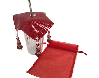 Fundas rojas para bebidas/Protector para bebidas/Bebidas seguras/Protector para bebidas/Protector para bebidas a prueba de insectos/Bebidas seguras/Protector para vino/Regalos de vino