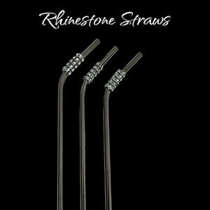 Silver Rhinestone Straw | 8.5-inch Crystal Straw | Bling Straws | Stainless Steel Straw, Reusable fits 20 oz, 30oz Glass Eco-Friendly