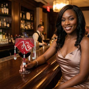 Personalized Drink Cover with Initial – Glam Gift for Her – Monogram Table Decor