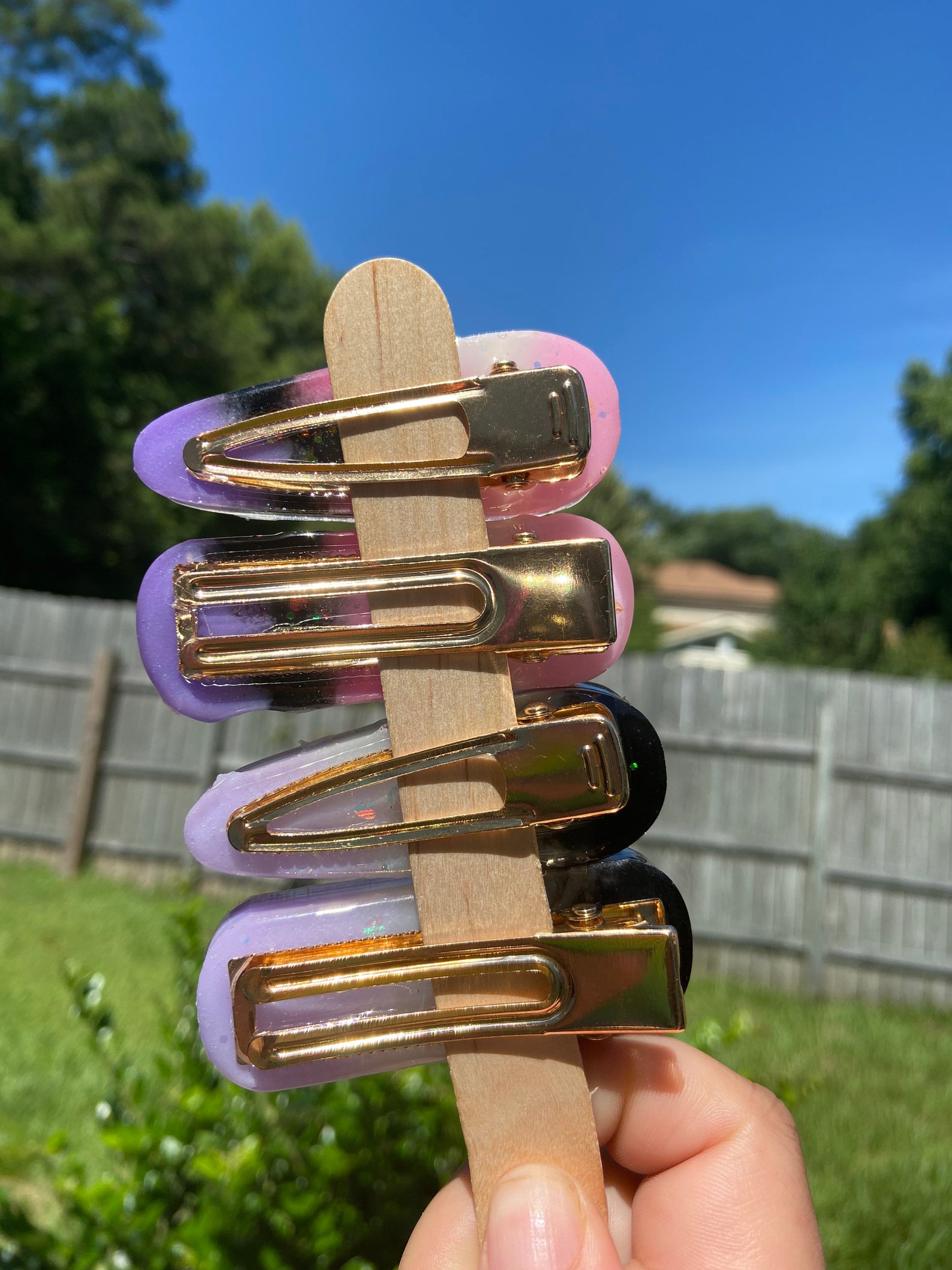 Genderfluid/Asexual Pride Shaker Hair Clips Etsy