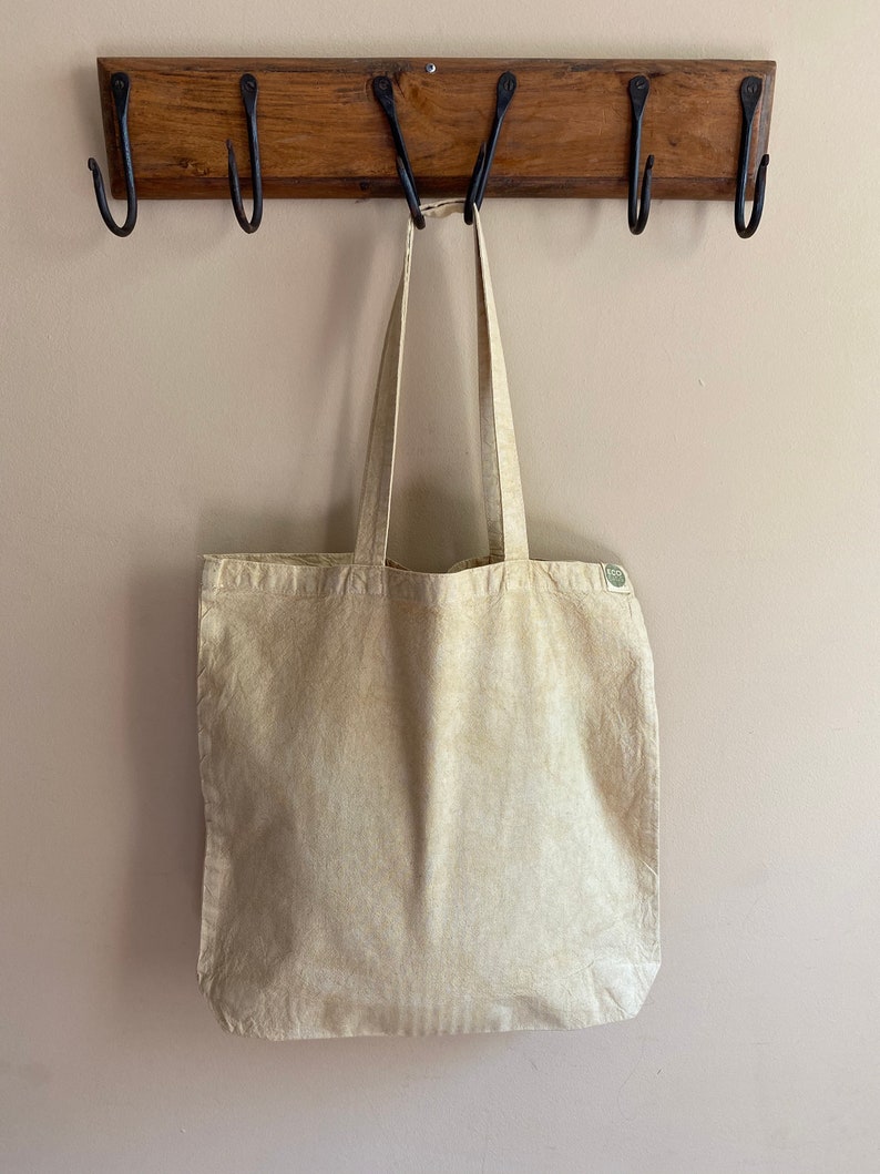 Zero Waste Tote Canvas Book Bag Naturally Dyed Tote Recycled Cotton Canvas Bag Plant Dyed Market Tote Eco-Conscious Gift. ECOBAG
