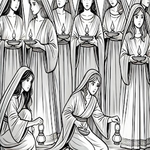 Jesus&#39; Parables and Miracles – 8 Biblical Coloring Pages | Christian Digital Art