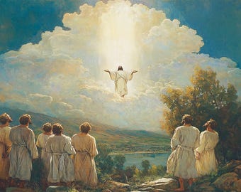 Himmelfahrt Jesu Print: Biblische christliche Kunst (digitaler Download)