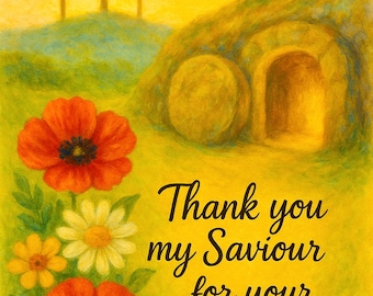 He Is Risen Printable: Christliche Osterkunst, leeres Grab (Digitaler Download)