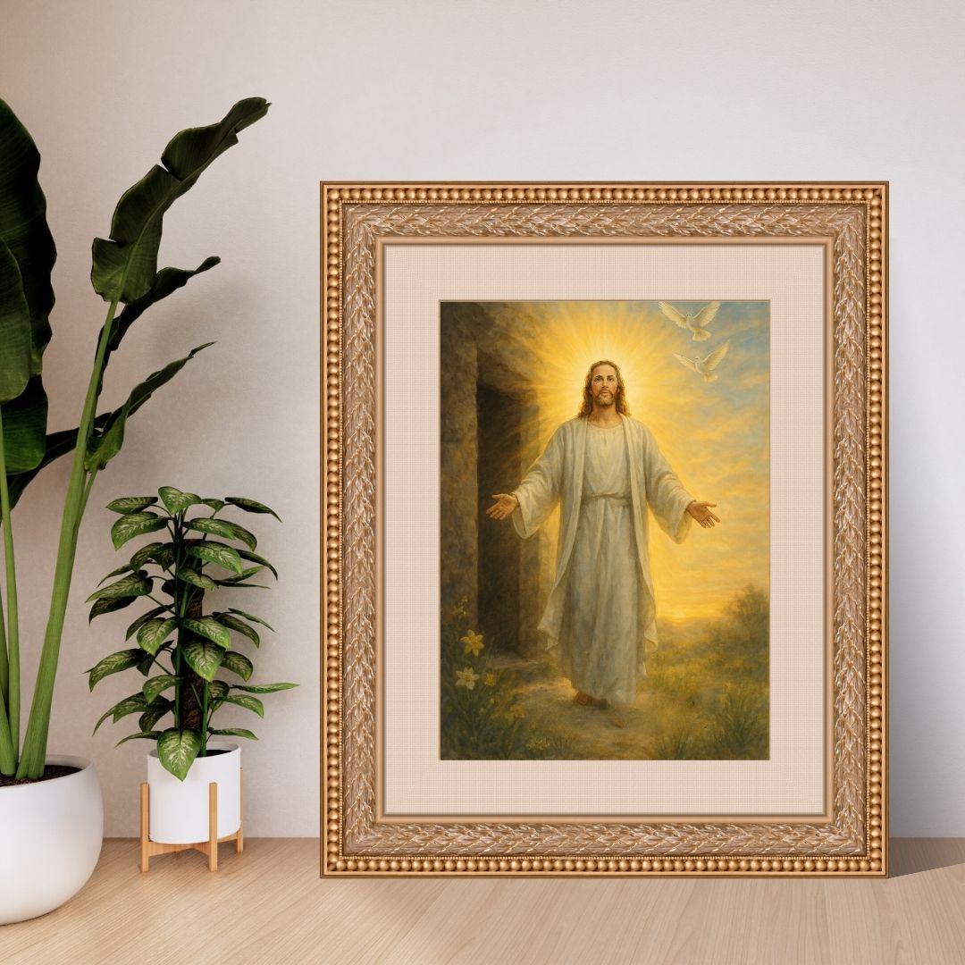 He is Risen - Easter Scripture Art | Christian Resurrection Wall Decor ...