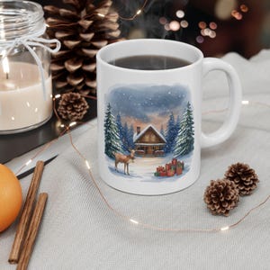 Christmas Mug - Cheerful Holiday Coffee Cup, Winter Gift for Coffee Lovers