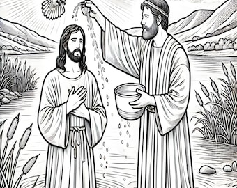 Druckbare 7 Ausmalseiten Biblische Illustrationen - Wunder und Lehren Jesu - Bibelaktivität für Kinder