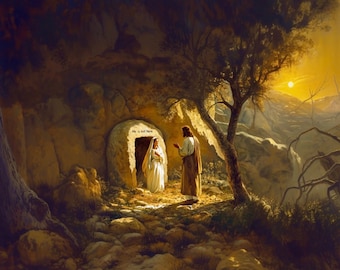 Resurrection Art Printable, Empty Tomb Jesus, Easter Wall Art