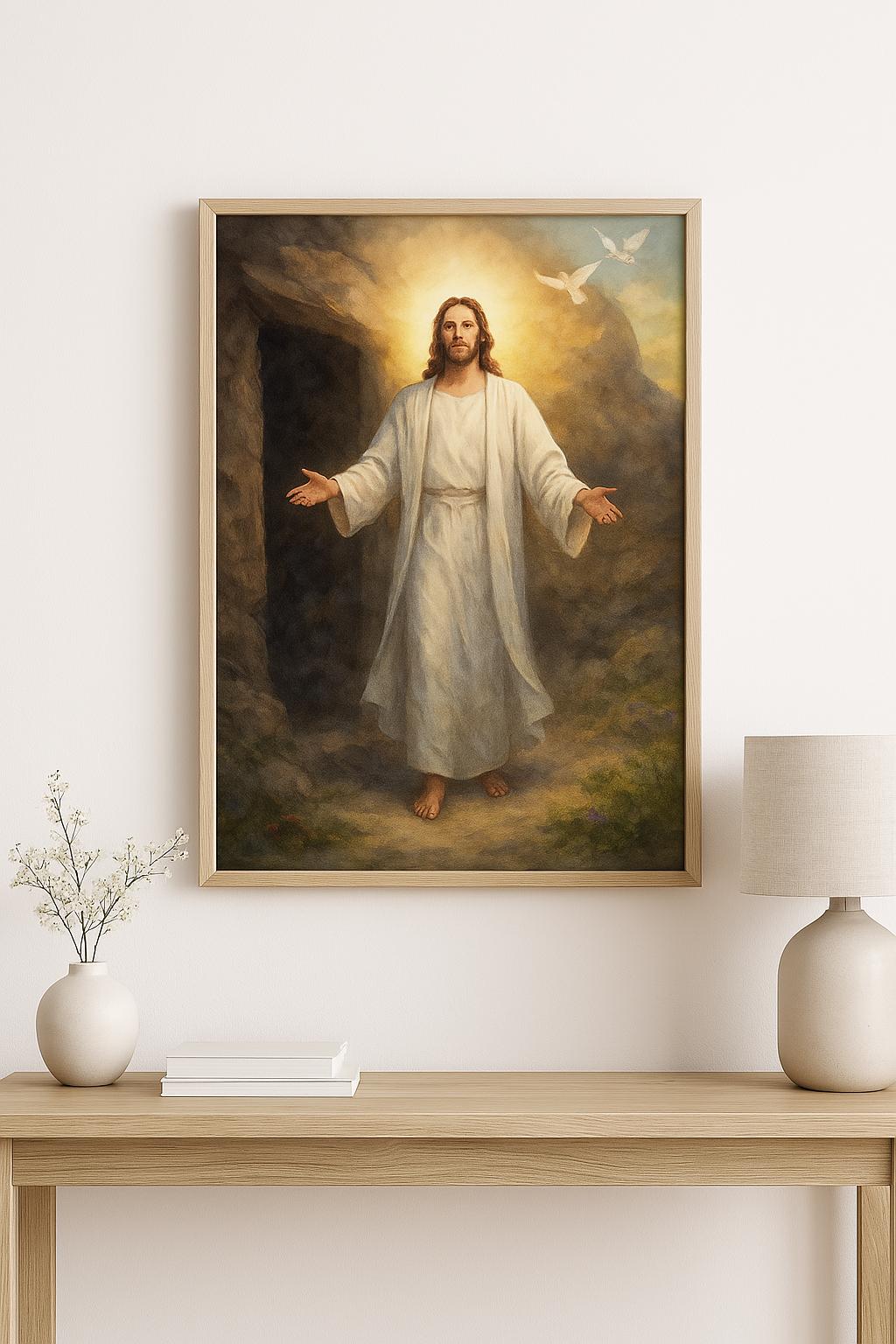 He is Risen - Easter Scripture Art | Christian Resurrection Wall Decor ...