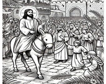 Heiliges Osterfest Ausmalbilder: Die Reise Jesu (Digitaler Download)