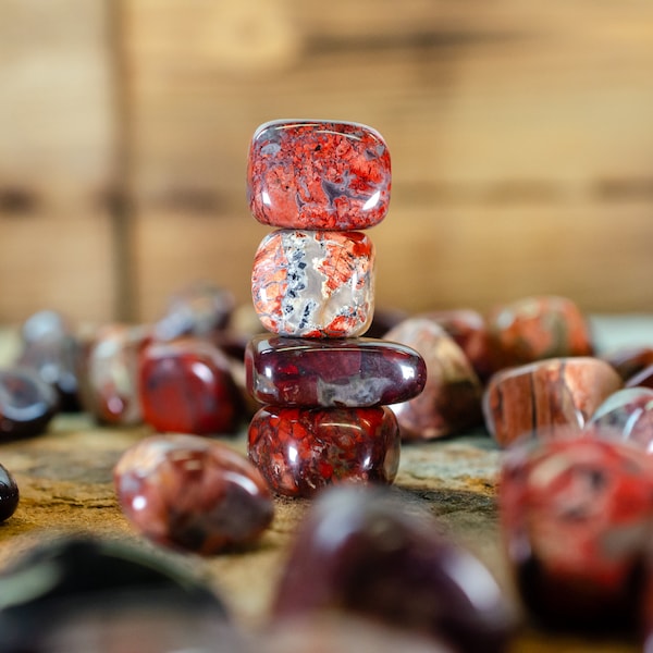 Tumbled Red Brecciated Jasper