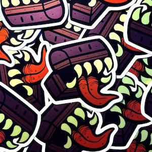 Mimische sticker, reflecterende glans - vinyl - ca. 5 x 4 cm