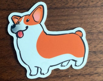 Cute Corgi sticker - vinyl - 5 x 5 cm