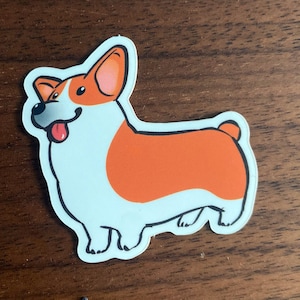 Cute Corgi sticker - vinyl - 5 x 5 cm