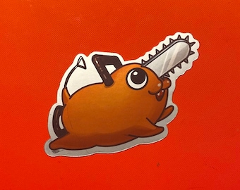 Chainsaw Dog sticker - mirror finish