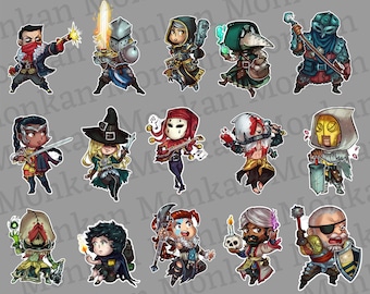 Darkest Dungeon Heroes Stickers - appr.  8 x 4 cm - vinyl stickers