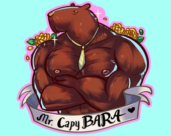 CapyBARA glitter sticker - Glitter Vinyl