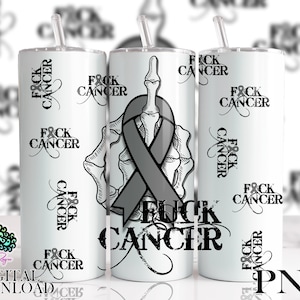 Cancer Survivor Tumbler Wrap Gray Ribbon Design PNG Digital Download, Brain Cancer Survivor Gift, Chemo Fighter Art, Ribbon Tumbler Wrap