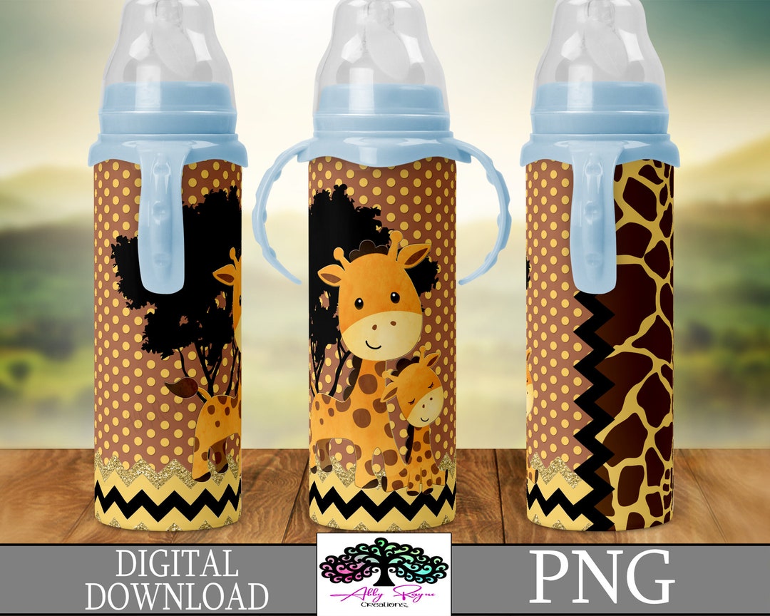 Giraffe BABY BOTTLE PNG Sublimation Wrap Giraffe Savanna - Etsy