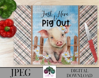 Pig Out Cutting Board Sublimation Design: Kitchen Printable (Digital Download)