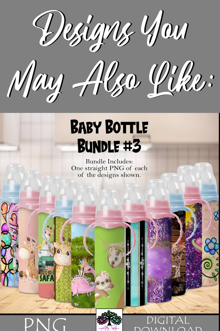 Baby Giraffe BABY BOTTLE PNG Sublimation Wrap Animal Print - Etsy