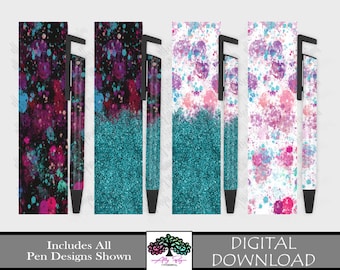 Wraps voor verfspatten: ontwerpsjabloon met glittereffect (digitale download)