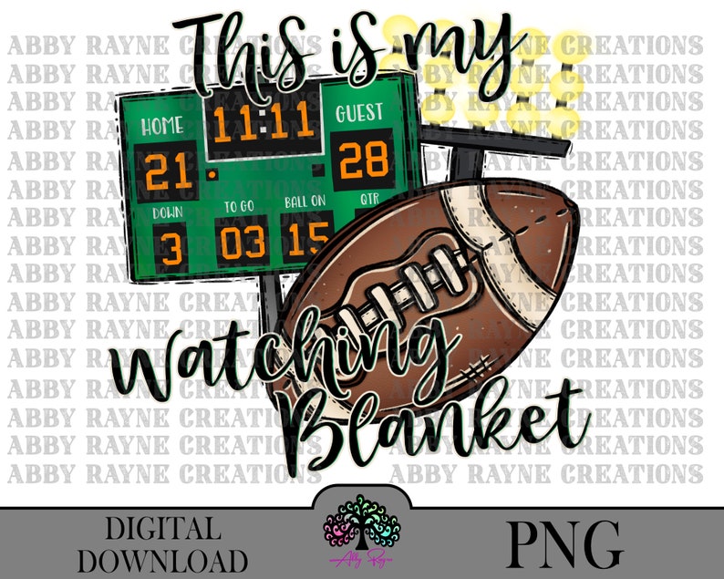 This is My FOOTBALL Watching Blanket PNG for Sublimation Etsy