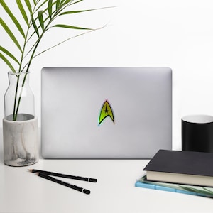 Star Trek holografische Starfleet Division-embleemstickers – opdracht | Duurzaam vinyl met 3D-glans