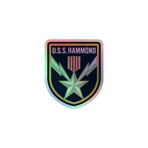 U.S.S. Hammond Command Holographic Sticker | Stargate Ship Crew Badge Decal