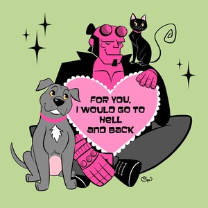 Fictional or movie character with your pets ; Midcentury Modern style; Gift for movie lovers, dogs, cats, fiction, spooky; Custom portrait