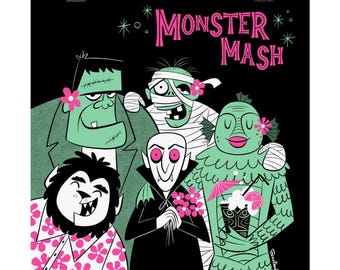 Hollywood Classic Monsters Art Print