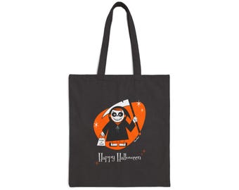 Trick or treat bag; Reaper tote bag; Halloween all year; Spooky gift for kids, girlfriend, party; Candy bag