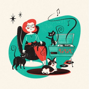 8 MASCOTAS o HUMANOS dibujos animados retro personalizados; Caricatura familiar; Mascotas y retrato familiar; Caricatura de perro; Caricatura de gato; Regalo de aniversario; regalo de Navidad