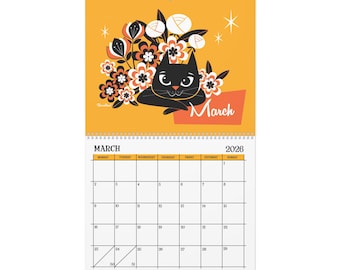 Cat Calendar | 12-Month Monthly Calendar (Starts in March 2026  to Feb 2027)