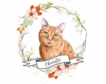 Portrait personnalisé de chat; Illustration de chat; Tout portrait de race de chat; Un portrait numérique de chat réalisé sur commande; Cadeau d’amoureux des chats; Cadeau d’anniversaire