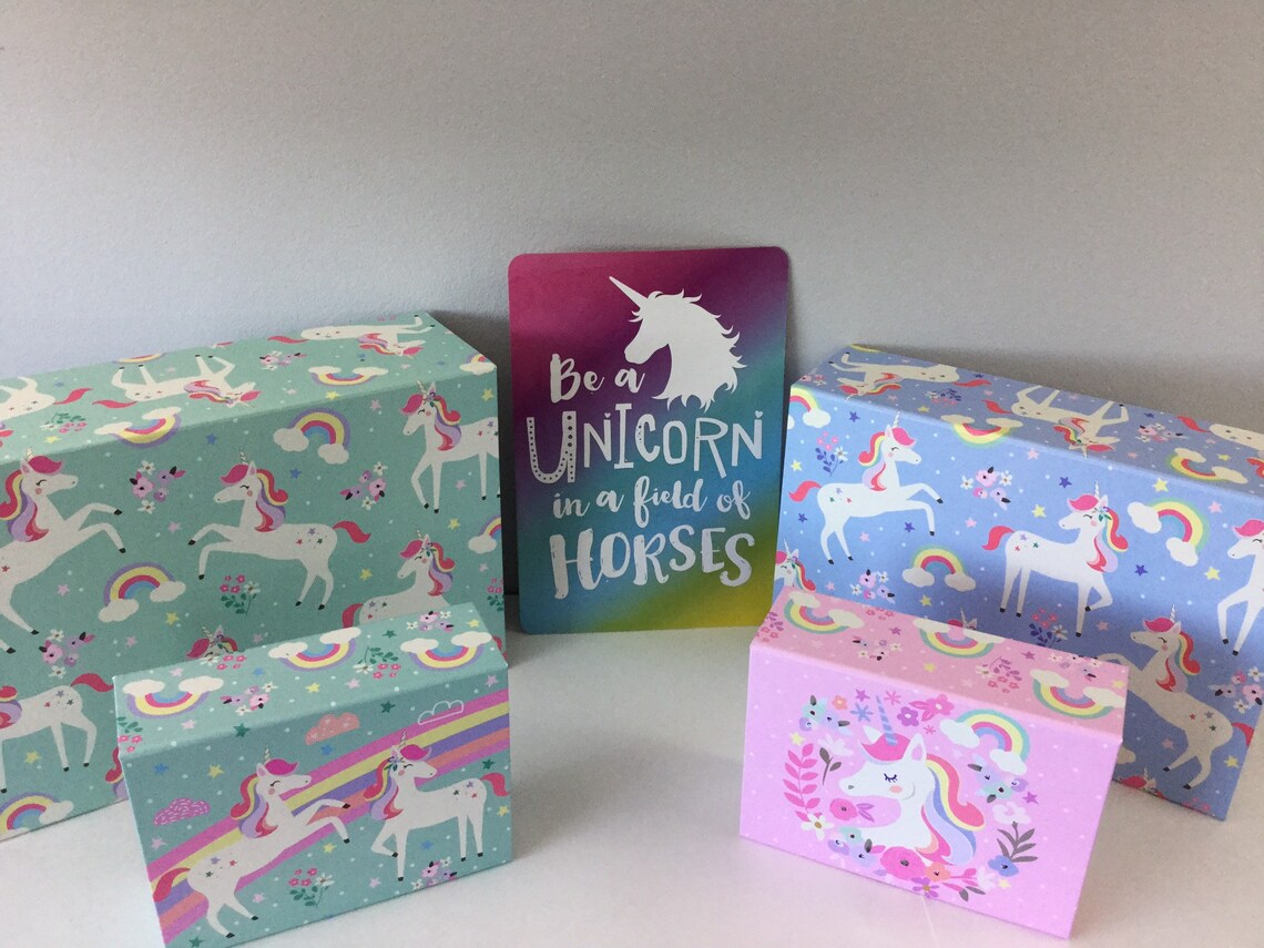 Unicorn Storage Box Set Unicorn Gift Box Unicorn Storage Etsy