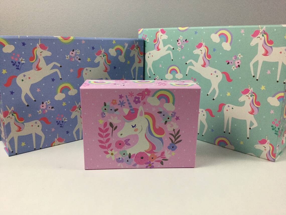 Unicorn Storage Box Set Unicorn Gift Box Unicorn Storage Etsy