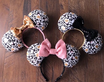 Leopard Minnie Mouse Ears | Animal Print Minnie Ears | Pink  display picture 1
