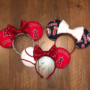 Los Angeles Angels Mickey Ears | Anaheim Angels Baseball Ears | MLB-Inspired Minnie Ears for Game Day or Disney Trips | Baseball Mouse Ears