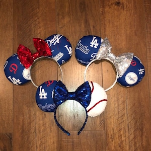 LA Dodgers Mickey Ears | Baseball Minnie Ears | Los Angeles Dodgers Mouse Ears for Game Days & Disney Trips | Baseball fan Mouse Ears