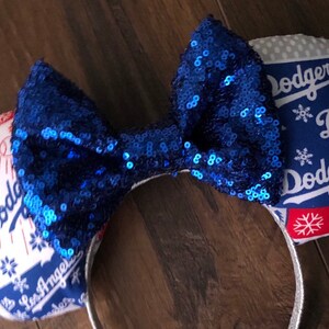 Christmas LA Dodgers Mouse Ears | Dodgers Mickey & Minnie Ears | Baseball Mouse Ears