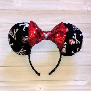 Pirate Mickey & Minnie Ears | Jack Sparrow Inspired Mouse Ears | Pirates of the Caribbean Disney Ears