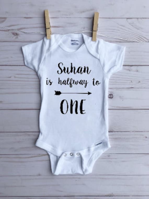 6 month birthday onesie