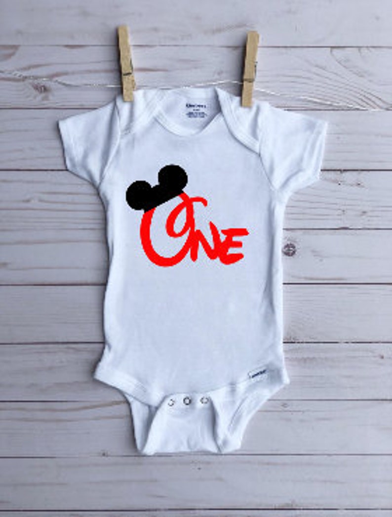 Mickey Mouse First Birthday Boy Onesie \u00ae Mickey Mouse Birthday